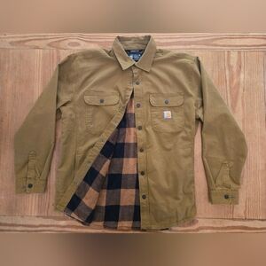 Carhartt Rugged Flex® Relaxed Fit Canvas Fleece-Lined Shirt Jac - L